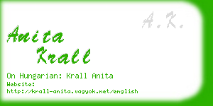 anita krall business card